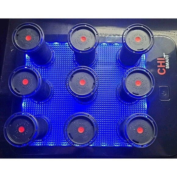 Chi Smart Magnify Ceramic 1" Hot Rollers Curlers Blue LED Platform & Case CS1104 - Picture 13 of 16
